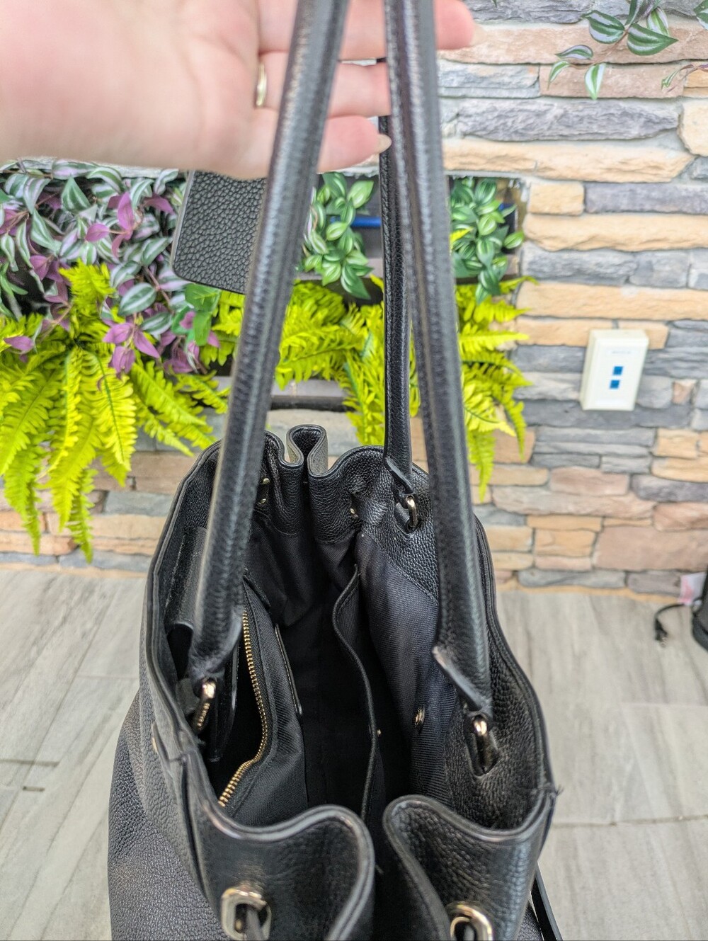Coach Black Pebbled Leather Tote - Picture 16 of 16